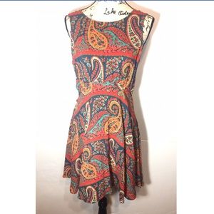 Free People Floral Paisley Fit & Flare Dress